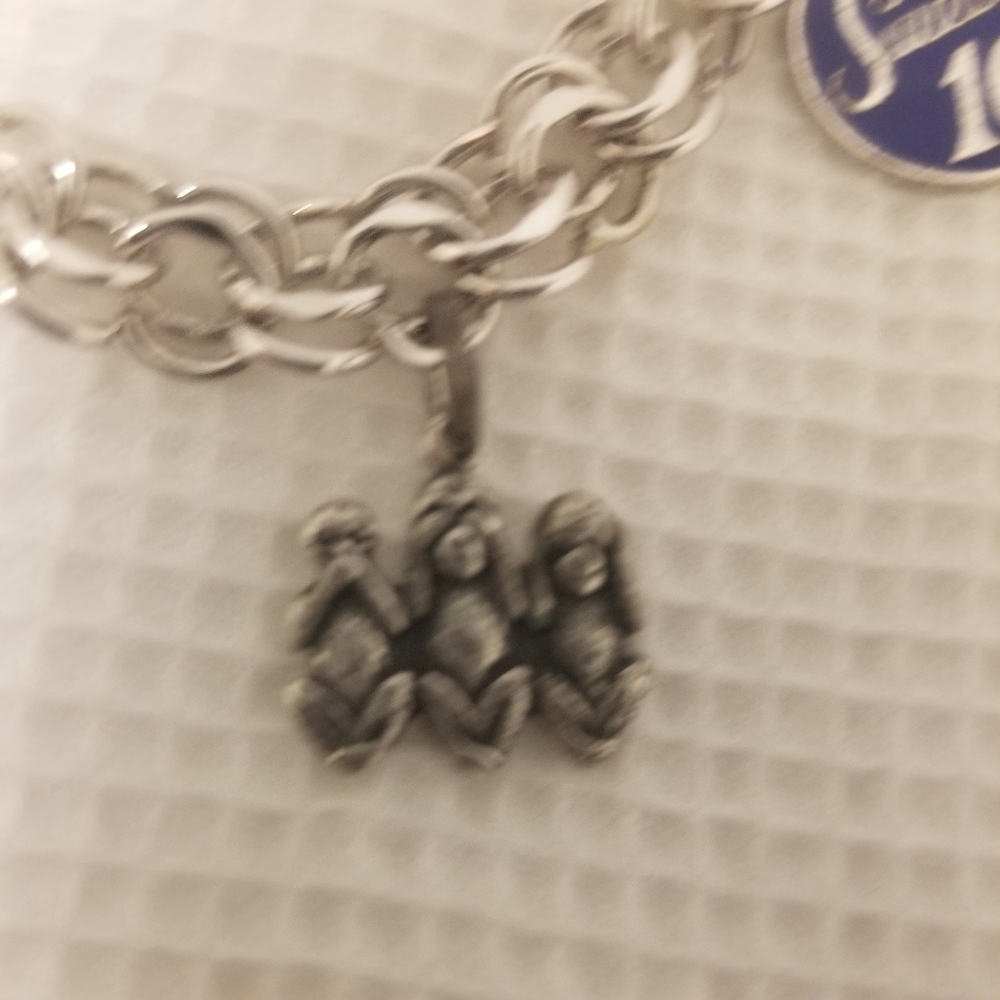 Elco Vintage Sterling Silver Bracelet with 4 Sterling Silver Charms - Picture 3 of 6